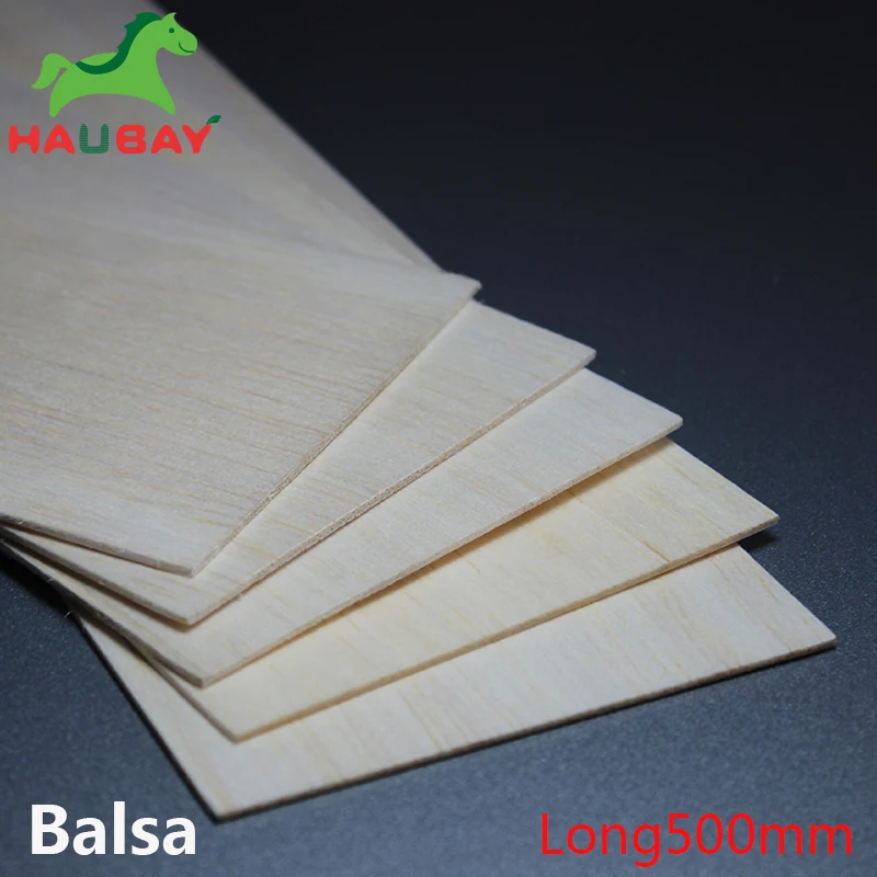 

HAUBAY Balsa Wood Sheets 500x100x1/1.5/2/2.5/3/4/5/6/8mm balsa wood For DIY Scale Model Airplane Craft On Sale
