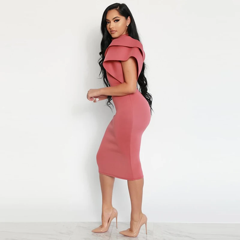 Summer-2018-Women-Sexy-Backless-Butterfly-Sleeve-Party-Dress-Elegant-Hip-Wrapped-Midi-Dress-Turtleneck-Pencil