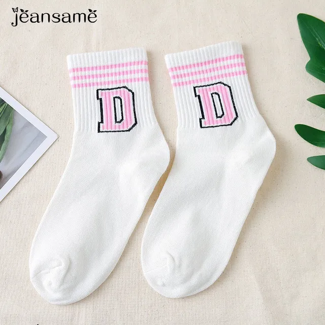 Comfortable Cotton Socks Stylish Casual Breathable Short Blend elastic Warm Wear Resistant lady thermal  invierno mujer cute White D