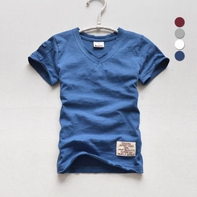 Детская Хлопковая футболка с коротким рукавом V образным вырезом|children t shirts|boys brand