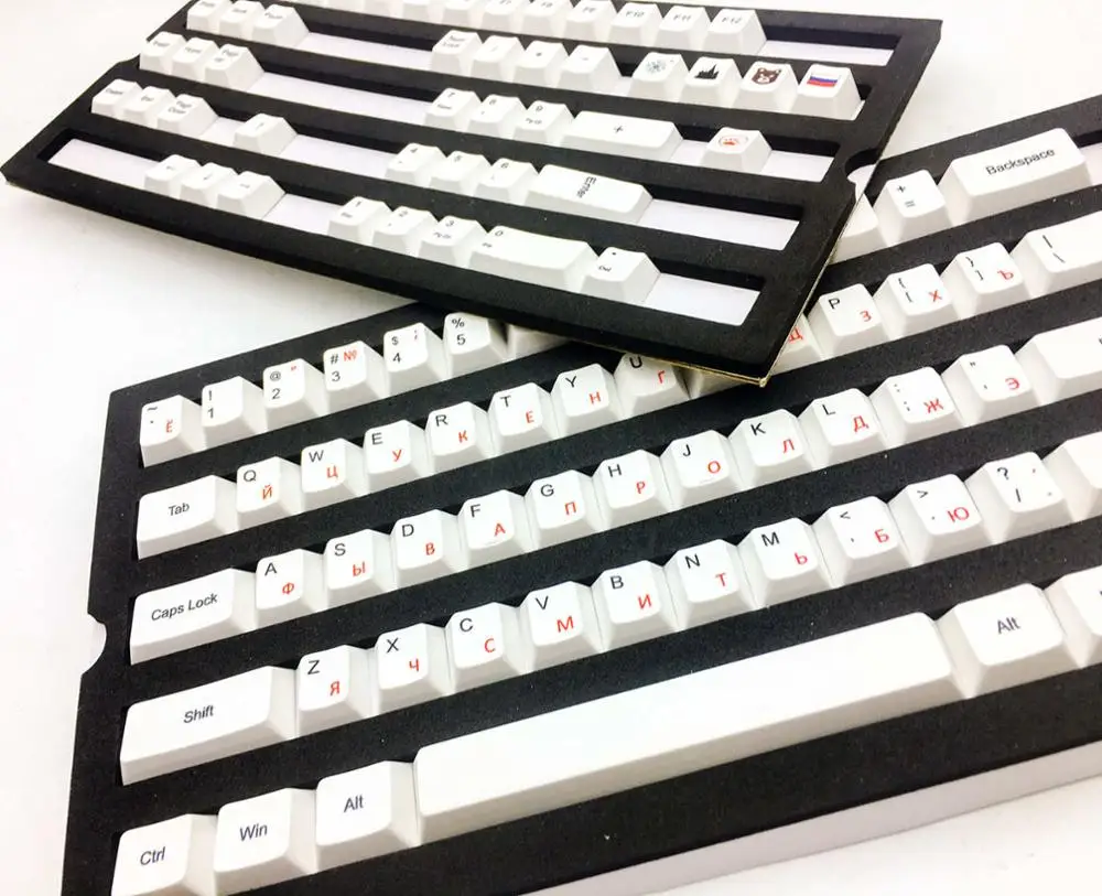 104 клавиш Японский Корейский Русский краситель-сублимация PBT Keycap Keycaps ANSI OEM профиль для Cherry MX игровая механическая клавиатура - Цвет: Russian