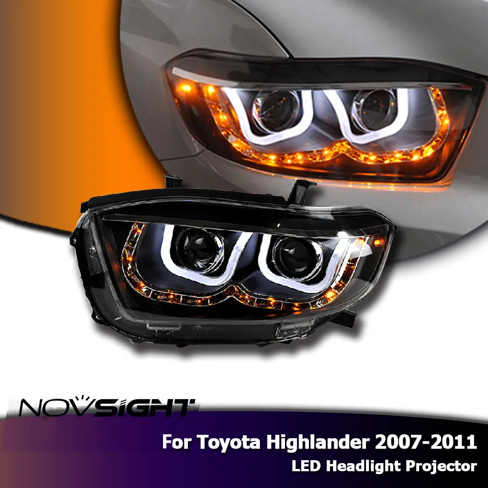 

NOVSIGHT LED H7 Auto Car LED Headlights Projector Headlamp DRL Light Daylight For Toyota Highlander 2007-2011 Car Light