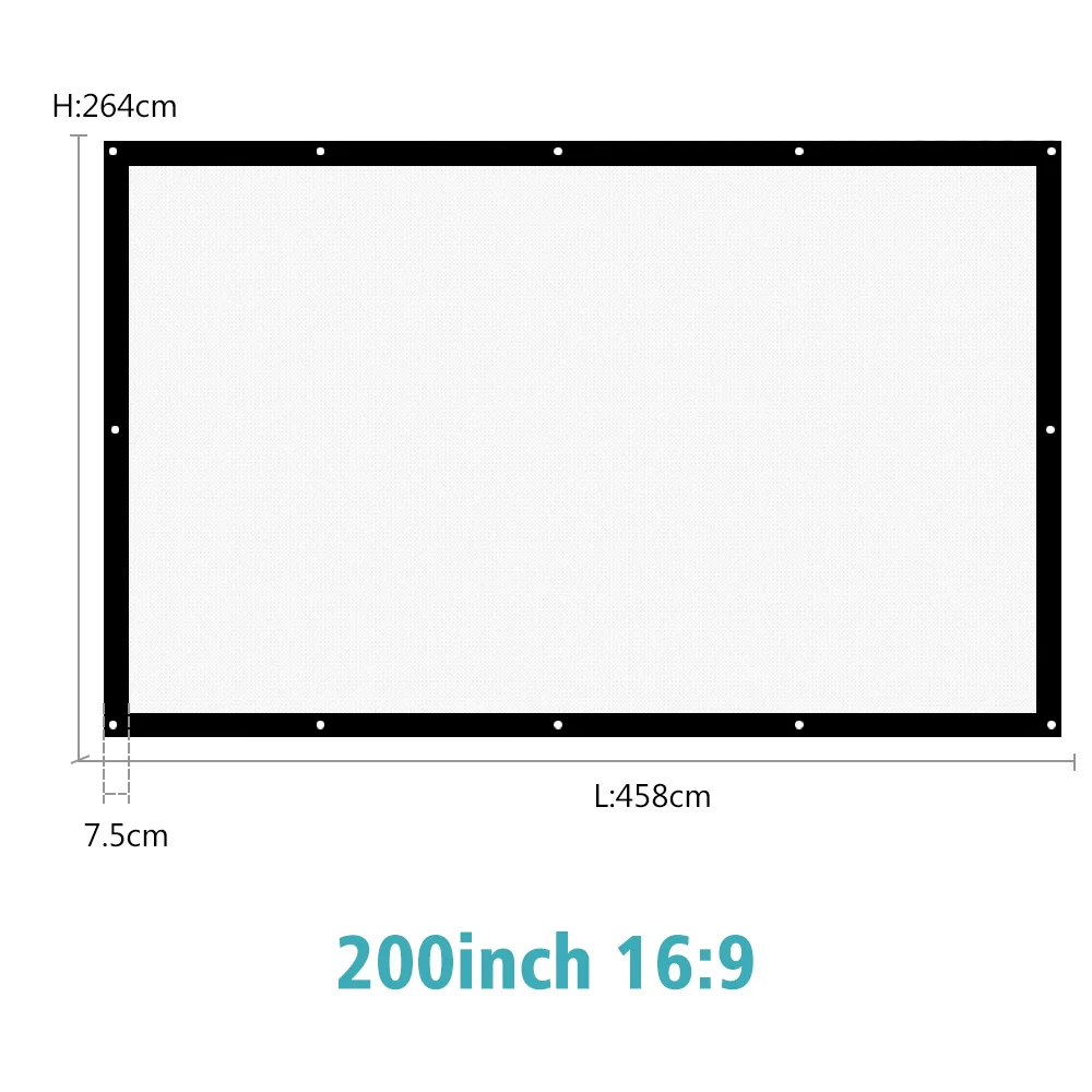 AAO 16:9 проектор экран 180 200 250 300 дюймов HD матовый белый анти-складки проекционный экран настенный домашний кинотеатр большой холст