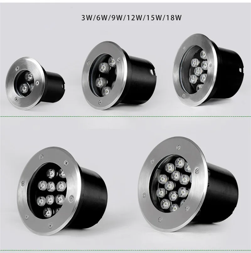 LED Underground Light 9W 12W  Floor Lamp Outdoor Ground Spot Landscape Garden Square Path Buried Yard AC12V/24V IP68 Spotlight