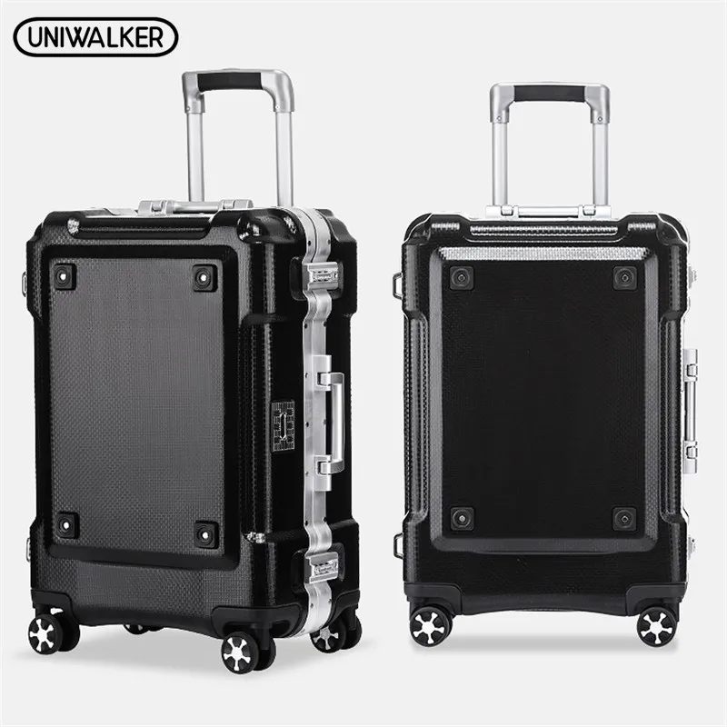 

UNIWALKER 20 24 29 Inch ABS+PC Rolling Luggage Aluminium Frame Trolley Travel Carry On Suitcases with Cup Holder Spinner Wheels