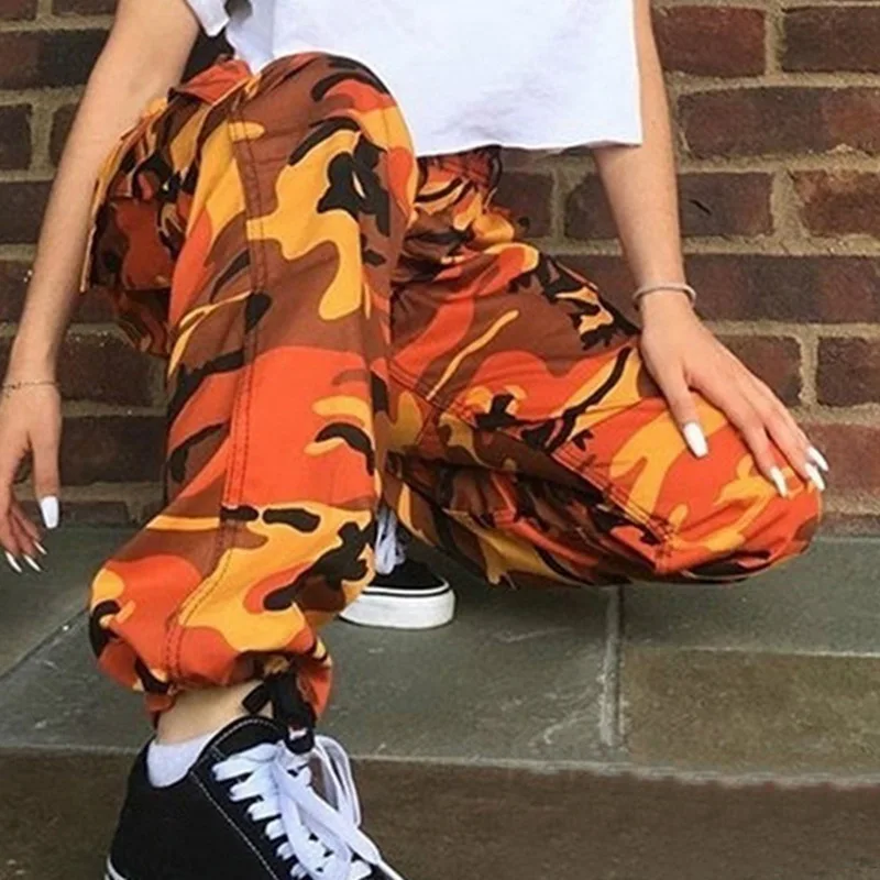 

LASPERAL Women High Waist Camouflage Pants Fashion Pantalon Female Trousers Ankle-Length Sweatpants Cotton Streetwear Sport Pant