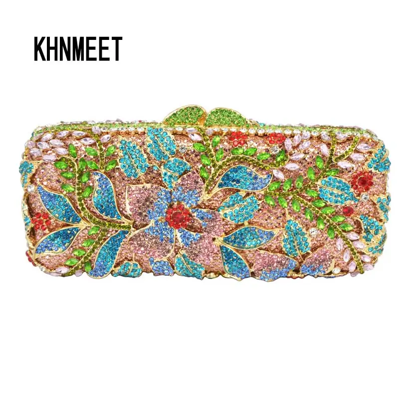 

KHNMEET Women Luxury Crystal Evening Bag Designer Diamante Clutch Bag Party Bag Purse Pochette Brides Wedding Day Clutches SC235