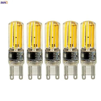 

IWHD 5pcs 4W G4 E14 LED Bulb Lamp G9 220V 360LM COB Dimmable G9 LED 220V Corn Bi-pin Lights Warm White White 110v-220v