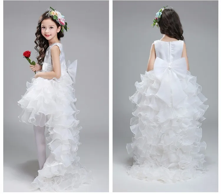 

2018 Fashion Flower Girl Dresses For Weddings Long Girls Ball Gown First wash dress Princess Party Dress Kids Evening Gowns