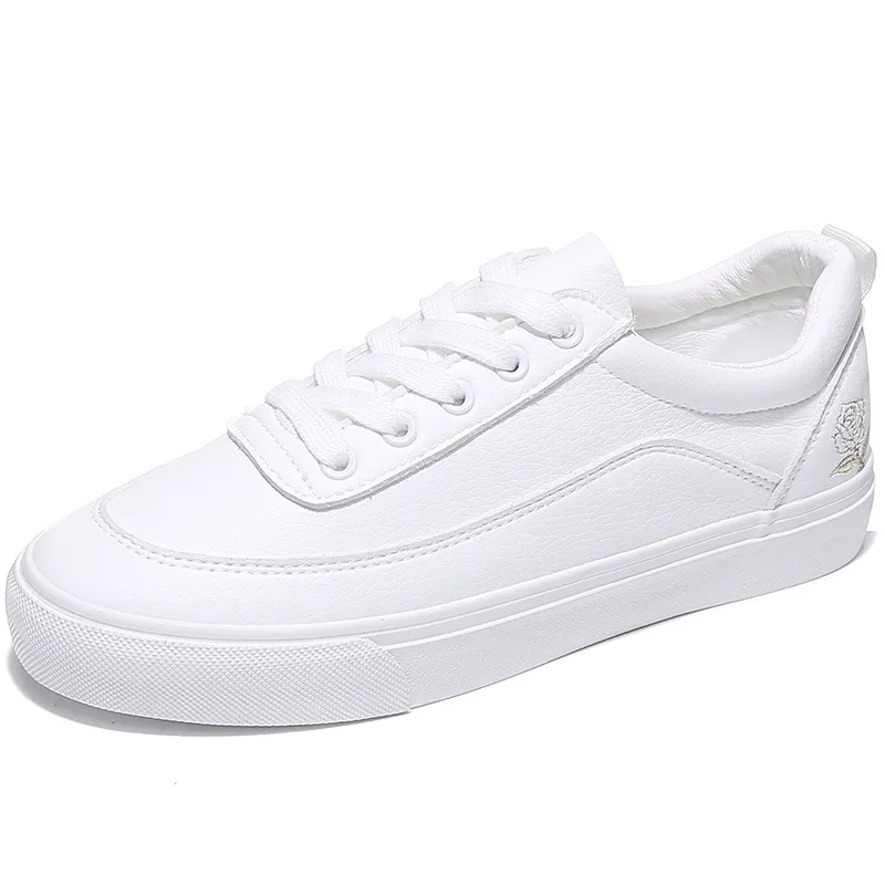 

Leather white shoes female Korean version of the wild foundation flat breathable white shoes student casual shoes 2019 springnew