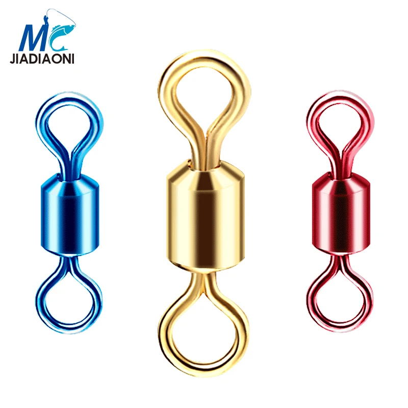 

JIADIAONI 20Pcs Ball Bearing Swivel Solid Rings Fish Connector Round 8 Shape Eye Rolling Swivels Rig Sea Carp Fishing Tackle