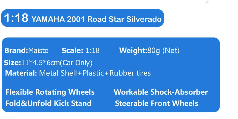 1/18 масштабные детские мини металлические Литые под давлением YAMAHA 2001 Road Star Silverado touring cruiser модели мотоциклов Коллекция игрушек для детей