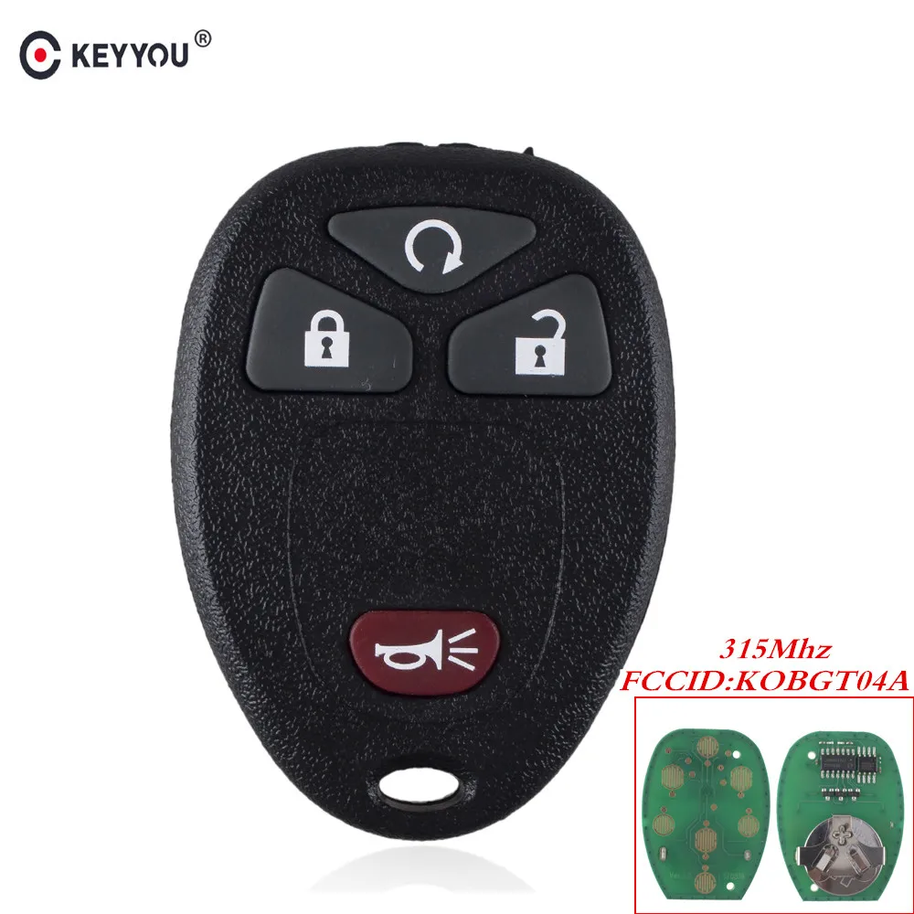 KEYYOU для GMC BUICK Chevrolet Cadillac пригородный Тахо KOBGT04A Функция пульта дистанционного управления 4 кнопки для ключей, автомобильные аксессуары, брелок