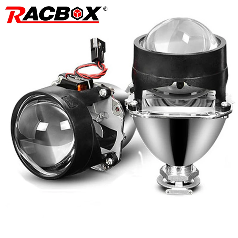 Online Universual 2,5 pulgadas Mini proyector Len ajuste H4 H7 enchufe faro de coche uso H1 bombilla HID para DIY reajuste reemplazo Auto faro