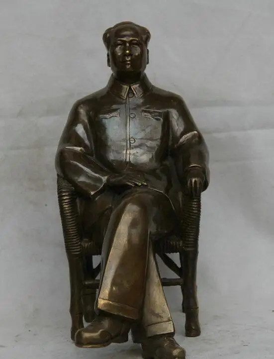 

Details about 23" China Copper Seat revolutionist leader Theorist Mao Ze Dong Statue Sculpture