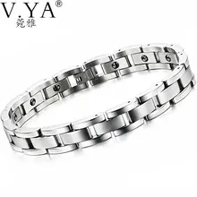 V. Ya браслеты из нержавеющей стали для мужчин Модная цепь со звеньями Аксессуары 23 см черный браслет с магнитом для мужчин Прямая