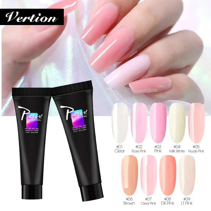 

Verntion Poly Gel Extension Gel Nail Acrylic Clear UV LED Building Gel Design Set Manicure Quick Poly Primer Nail Art Gel