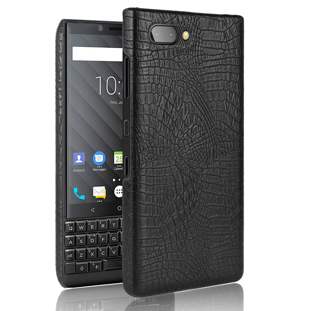 Чехол для Blackberry Keyone Key2, чехол из крокодиловой кожи, жесткие чехлы для Edition, серебристый Q20 Q30 PRIV Mercury Dtek 70, чехол - Цвет: Black