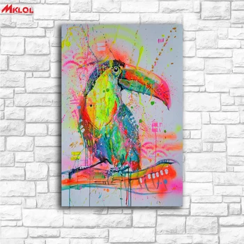

Large Wall Art,Parrot,Restaurant study Bedroom Decor Wall oil Painting Print Nice wall picture for living room no frame colour