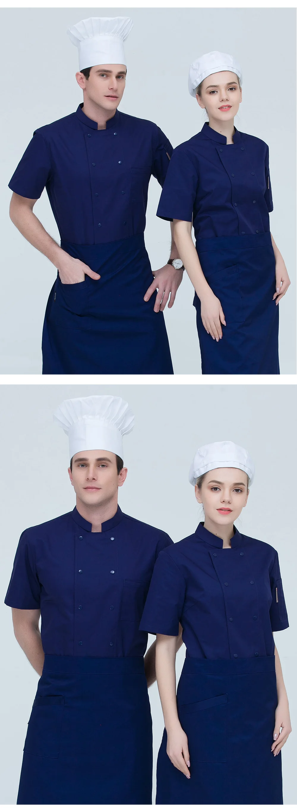 IF Новые мужские и женские пальто шеф-повара с короткими рукавами, ресторанная униформа, рубашки для отеля, кухни, шеф-повара, куртка, еда, обслуживание, шеф-повара, рабочая одежда