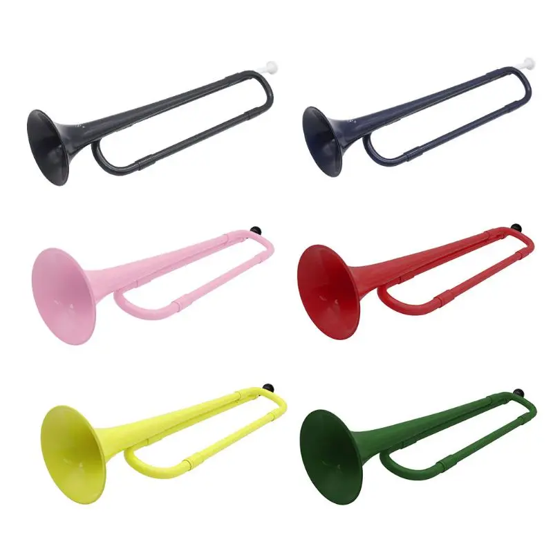 

Bb Flat Bugle Cavalry Trumpet Plastic with Mouthpiece for Band School Student