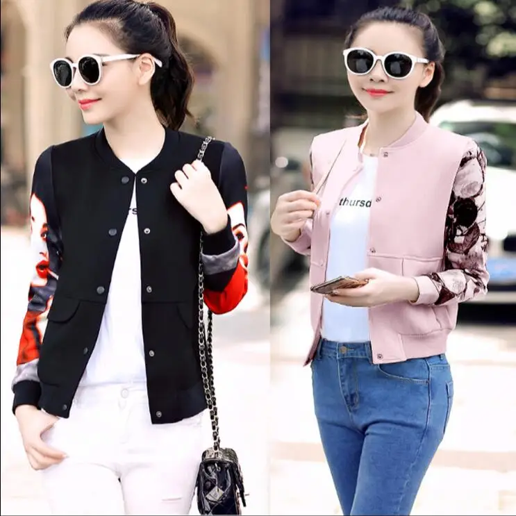 2017 New Spring Fashion Bomber Jacket Fashion Women Baseball Jacket