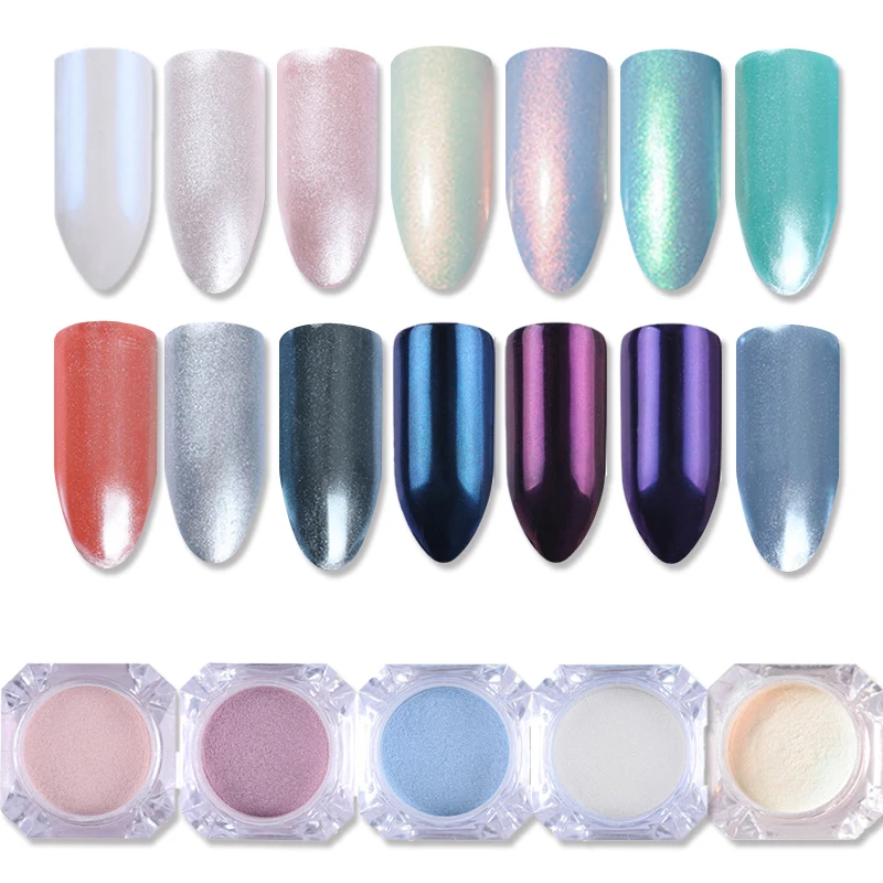 

Nail Mirror Pearl Powder Shining Pearl Shimmer Dust Nail Art Glitter Chrome Pigment Sequins Manicure UV Gel Polish Nail Decor