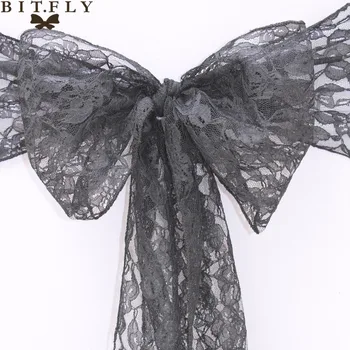 

10Pcs Lace Chair Sash Bow knot Butterfly Cover Wedding Party Hotel Decoration Marriage Banquet Home Textile Party Supplies