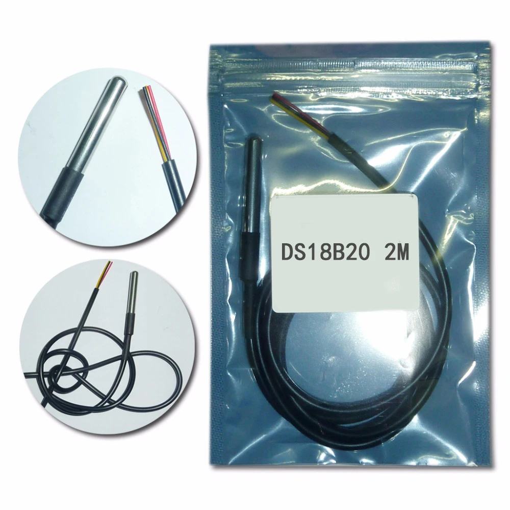 

1pcs/lot NEW 2M Stainless Steel Package Waterproof DS18b20 Temperature Probe Sensor 18B20 For Arduino