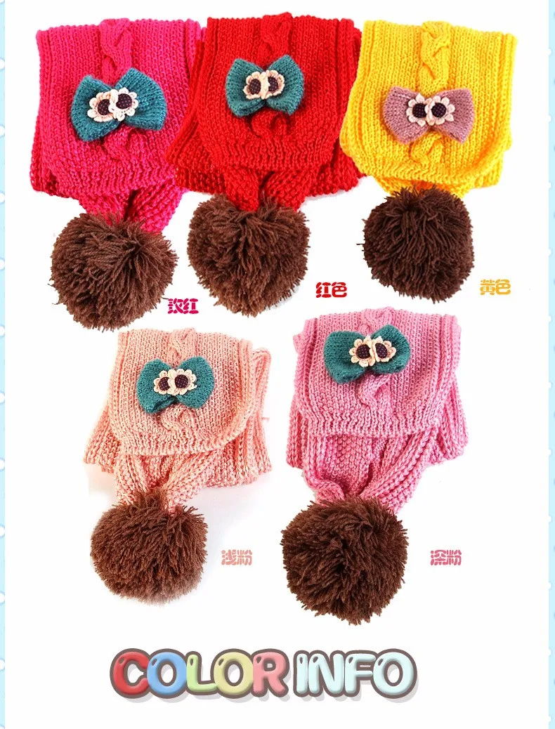 Корейские детские вязаные шапки с накладными косами, зимние шапки с двумя цветами, комплект из 2 предметов, шарф и шапка для маленьких девочек, возраст от 6 месяцев до 2 лет, MZ4188