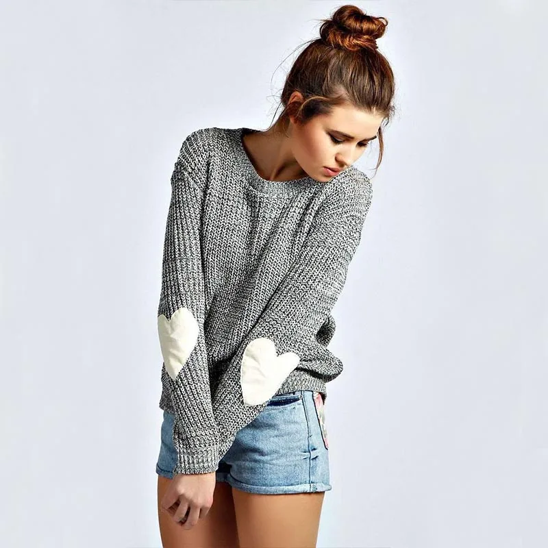 New Sweater female winter love sleeves cute large size S 2XL knitted