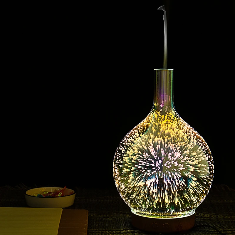 

3D LED Colorful Fireworks Air Humidifier LED for home Mist Ultrasonic Sprayer Aromatherapy Lamp Night Light Aroma Oil Diffuser
