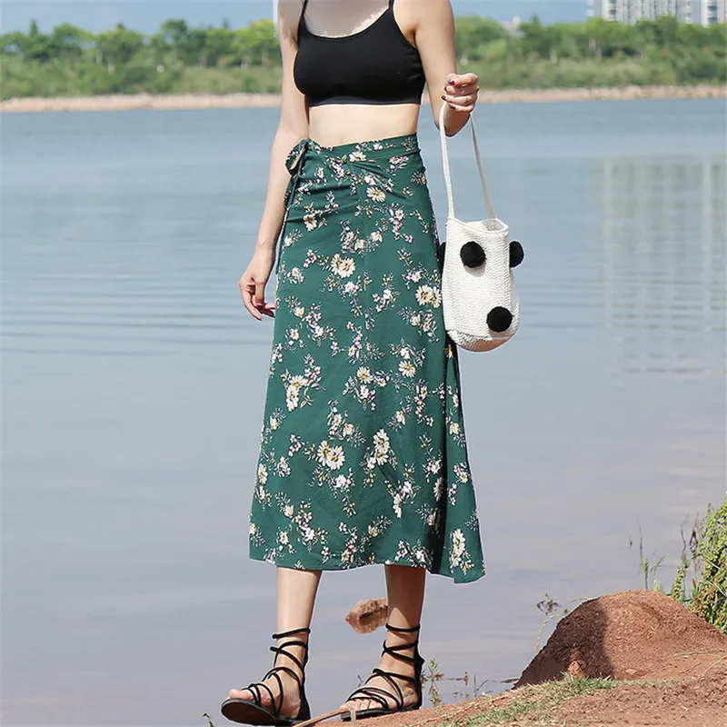 Miyahouse Summer High Waist Mid Calf Skirt For Female Casual Fresh