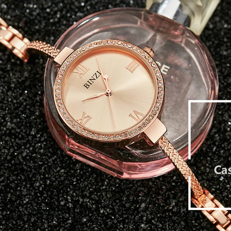 

Quartz Ladies Watch Fashion Luxury Rose Gold Stainless Steel Women Bracelet Watch Waterproof Brand Women Watch montre femme