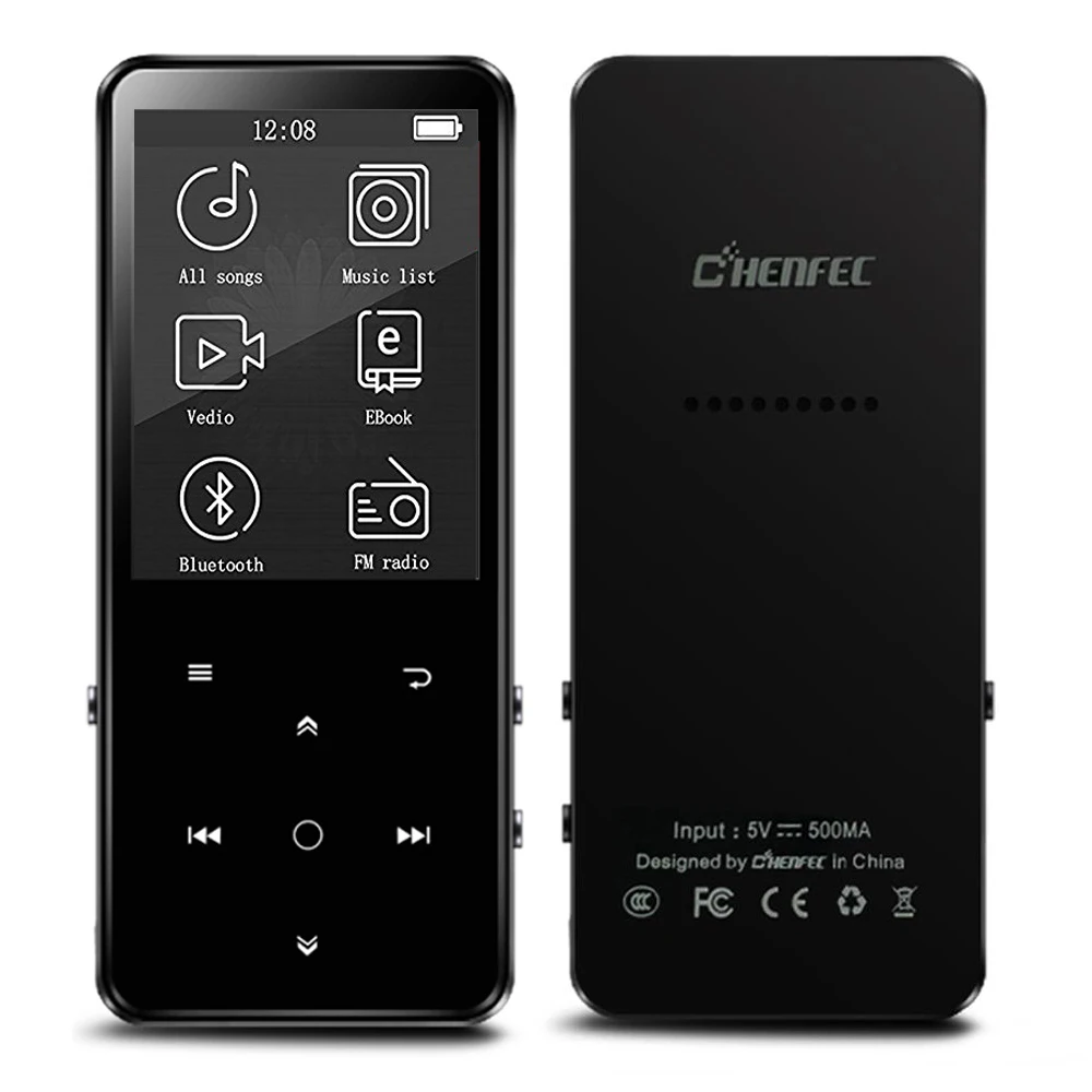 CHENFEC C10 Hi Fi Bluetooth 4 0 MP3 плеер 16 Гб металлический 2 дюймов Большой Экран HD Поддержка