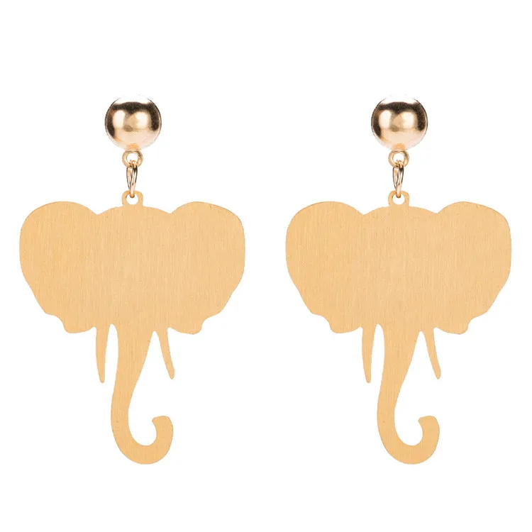 

Golden Metal Elephant Earring For Women Golden Long Dangle Earrings pendientes za 2018 aretes pendientes de gota best lady za
