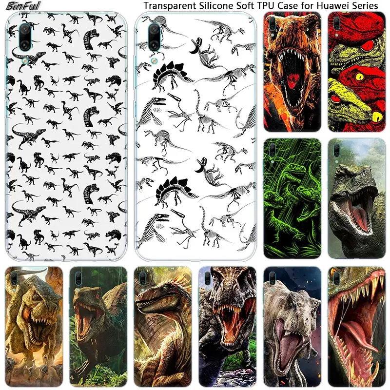 

Jurassic dinosaurs Soft Silicone Phone Case for Huawei Mate 10 20 Lite Pro Enjoy 9S Y9 Y7 Y6 Y5 2019 2018 Pro 2017 Fashion Cover
