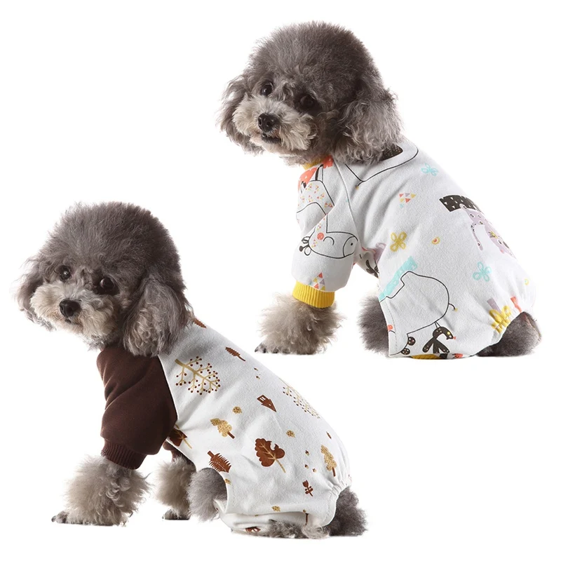 

Dog Striped Pajamas Jumpsuit Tracksuit Pet Couple Wear Spring Autumn Leisure Wear Chihuahua Cotton Red Costume Pet Product