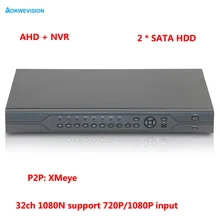 1080P CCTV Camera Hi3521A 32CH 32 Channel 2 SATA 1080N Hybrid Coaxial Onvif IP NVR AHD DVR
