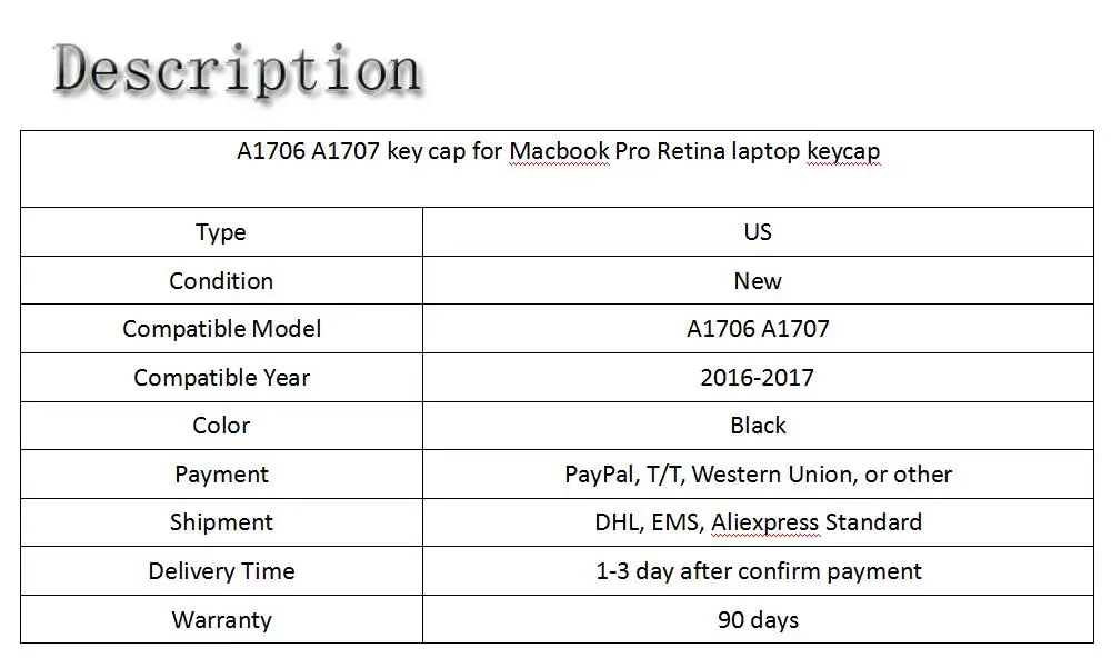 A1706 A1707 клавишные клавиши, колпачок для Macbook Pro Retina, клавишная крышка для ноутбука, новинка