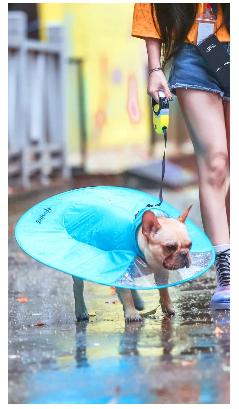 Дождевик для собак водонепроницаемый в форме летающей тарелки милая куртка для собак чихуахуа питомец дождевая Одежда для маленьких собак/кошек