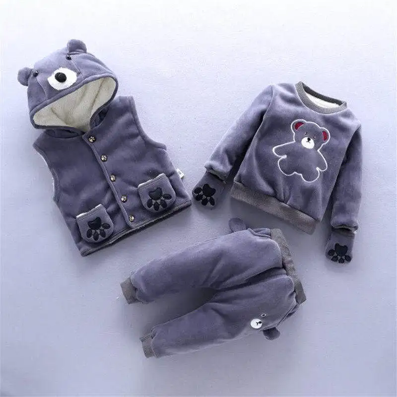 Комплект одежды для маленьких мальчиков, унисекс, комплект одежды для маленьких девочек, пальто+ свитер+ штаны зимний теплый костюм детский комплект для малышей