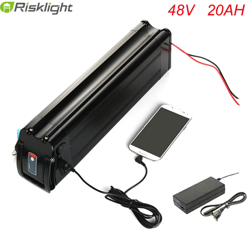 Батарея для электрического велосипеда 48v 20ah с зарядным устройством и usb-портом 1000w