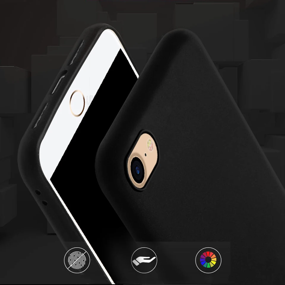 Ultra Thin Matte Black Touch Silicone Case For iphone 7 SE 5 5s 6 6s 8