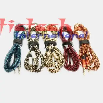 

by dhl or ems 1000pcs Audio Jack 3.5mm 4 Pole Connector Premium Version 3.5mm AUX Cable With Nylon For Ipod Headphone MP3