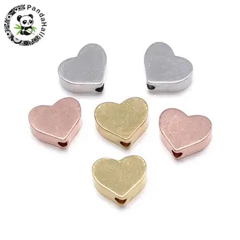

Environmental Brass Beads, Lead Free & Nickel Free & Cadmium Free, Heart, Mixed Color, 6x7x3mm, Hole: 1mm