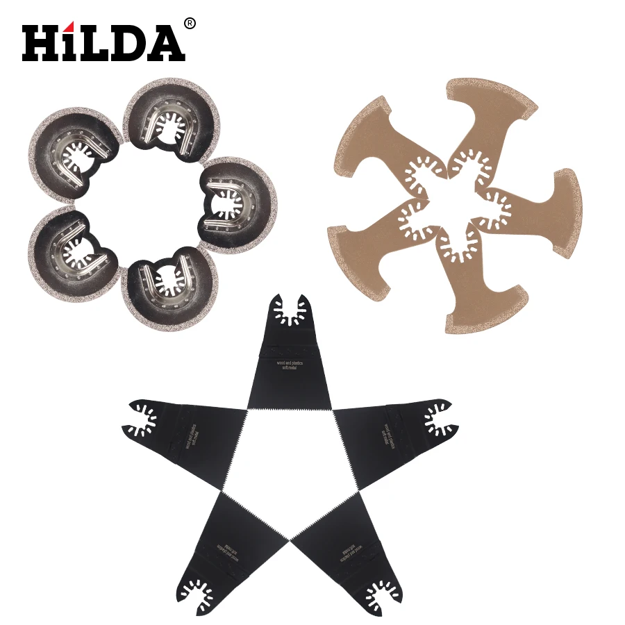 

HILDA Oscillating Tool 15 pcs/set Saw Blades Accessories fit for Multimaster power tools as Fein
