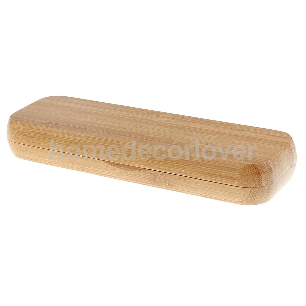 Durable Finest Bamboo Pencil Case Fountain Pen Storage Box Container Craft for House Office Ornament Beige
