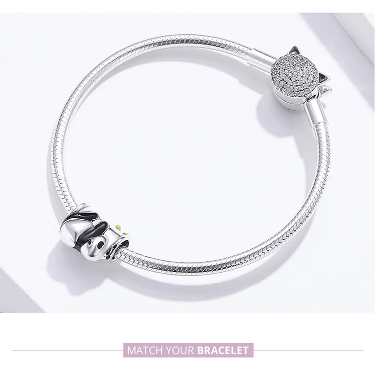 fit Pandora Bracelet Silver 925 Original Cute Flower Elephant Dog Bear Beads S925 Panda Peacock Dolphin Charms Jewelry Making