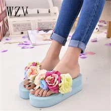 WZV Nouvelles femmes pantoufles sandales sandales compensées pantoufles vogue passer l’été plate-forme chaussures pantoufles en plein air épais femmes chaussures d470